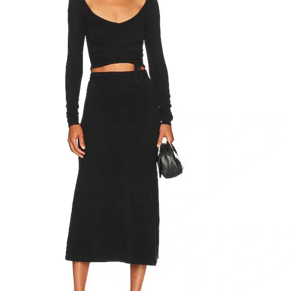 LPA Caliana Tie‎ Midi Skirt in Black